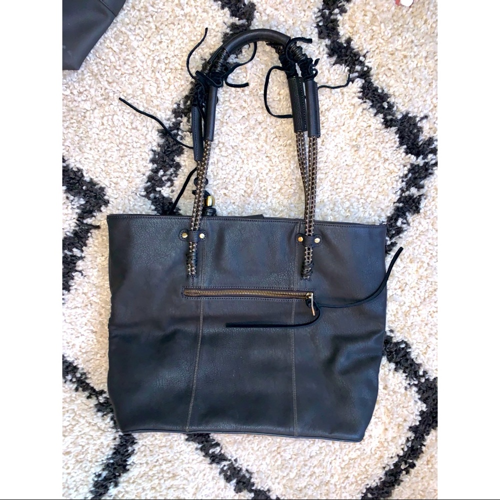 Steven by Steve Madden grey leather tote